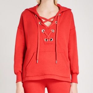 Good American Lace Up Sweatshirt